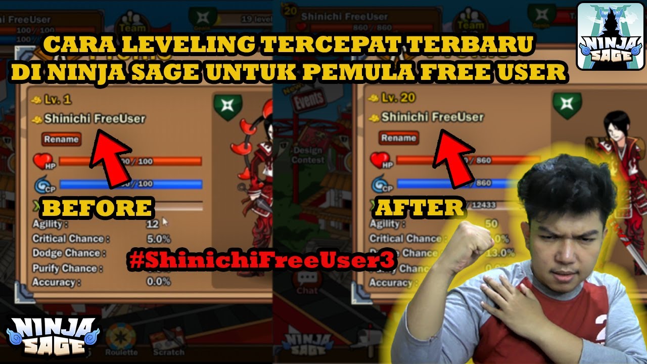 CARA LEVELING TERCEPAT TERBARU DI NINJA SAGE UNTUK PEMULA FREE USER! - Ninja Sage #ShinichiFreeUser3