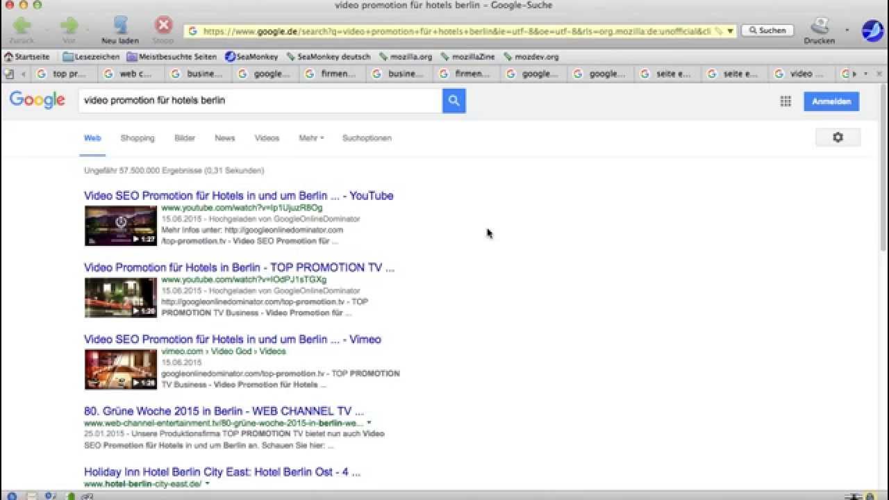 TOP PROMOTION TV - Platzierungen auf Seite eins in Google mit Video SEO