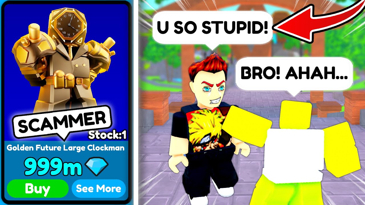 😱 A Scammer Tried to *Scam Me* with Golden Future Large Clockman! 🤯 - Toilet Tower Defense | Roblox
