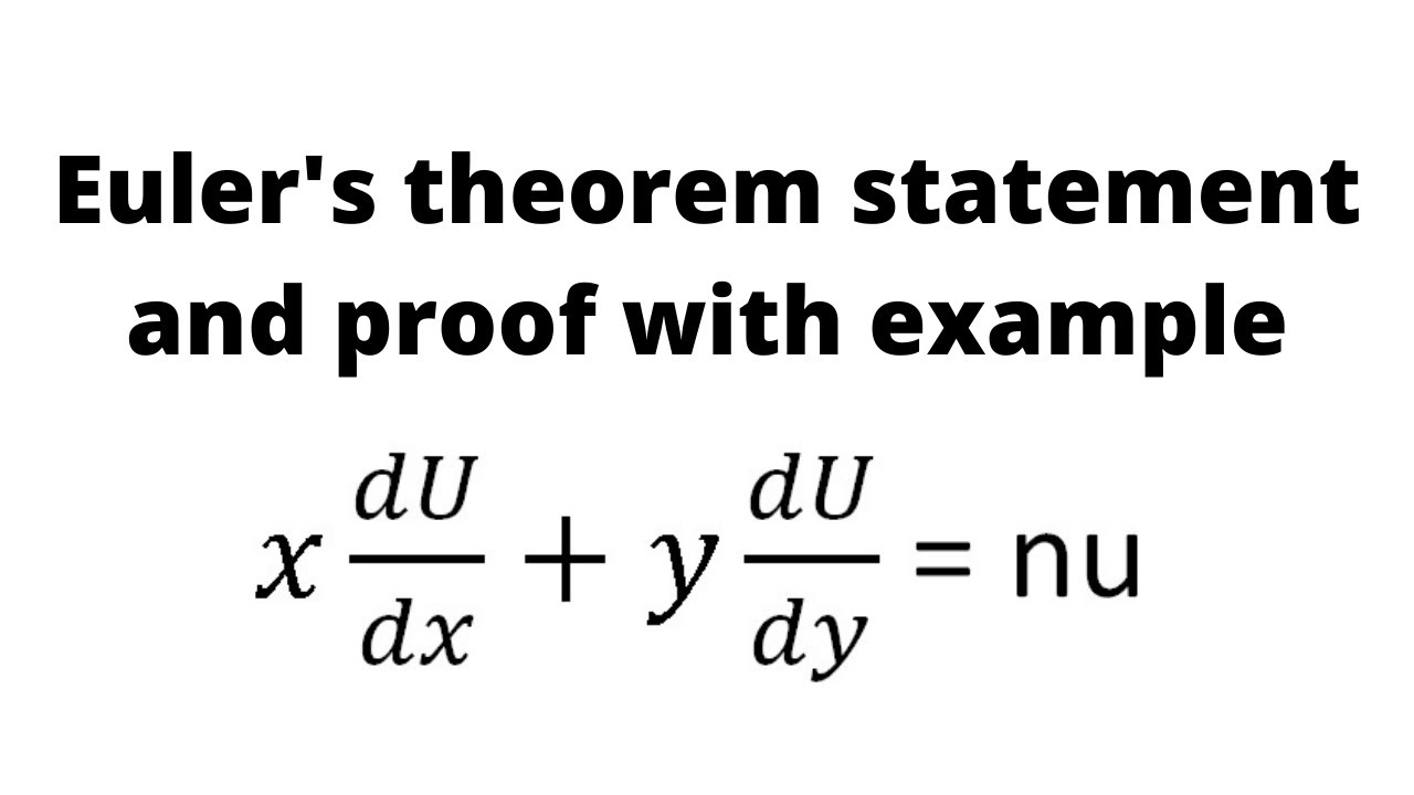 Euler's Theorem Statement and Proof with example | SBK Concept