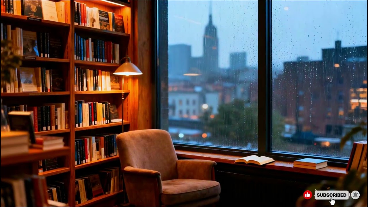 2 Hours Cozy Rainy Study Room ☔📚 | Deep Focus, Relaxing Ambient Sounds