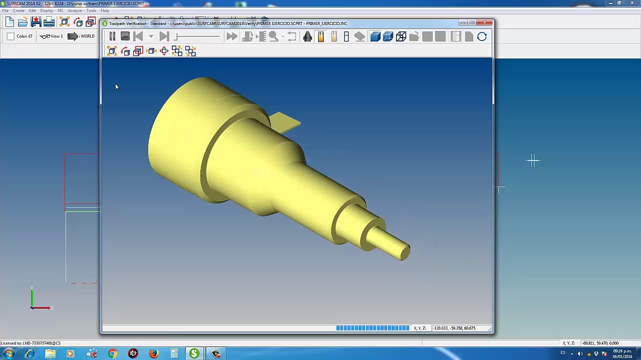 Tutoriales de SURFCAM 7 cilindrado externo