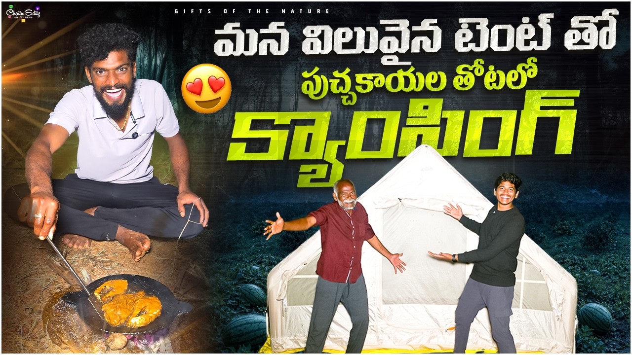 మన విలువైన టెంట్ తో పుచ్చతోటలో క్యాంపింగ్🍉 || ఈ తోట చాలా అందంగా ఉంది🤩