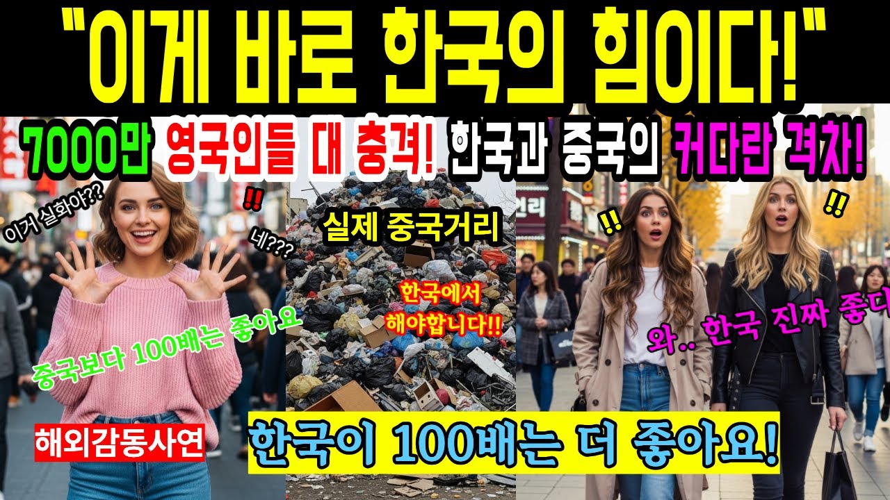 [해외감동사연] 이게 바로 한국의 힘이다! 7000만 영국인이 한국과 중국의 차이에 충격받은 이유