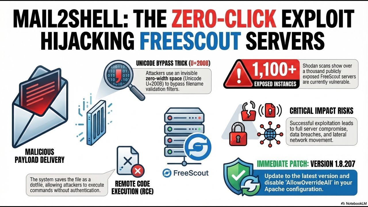 Zero Click Hack Hijacks FreeScout Mail Servers via Mail2Shell Attack