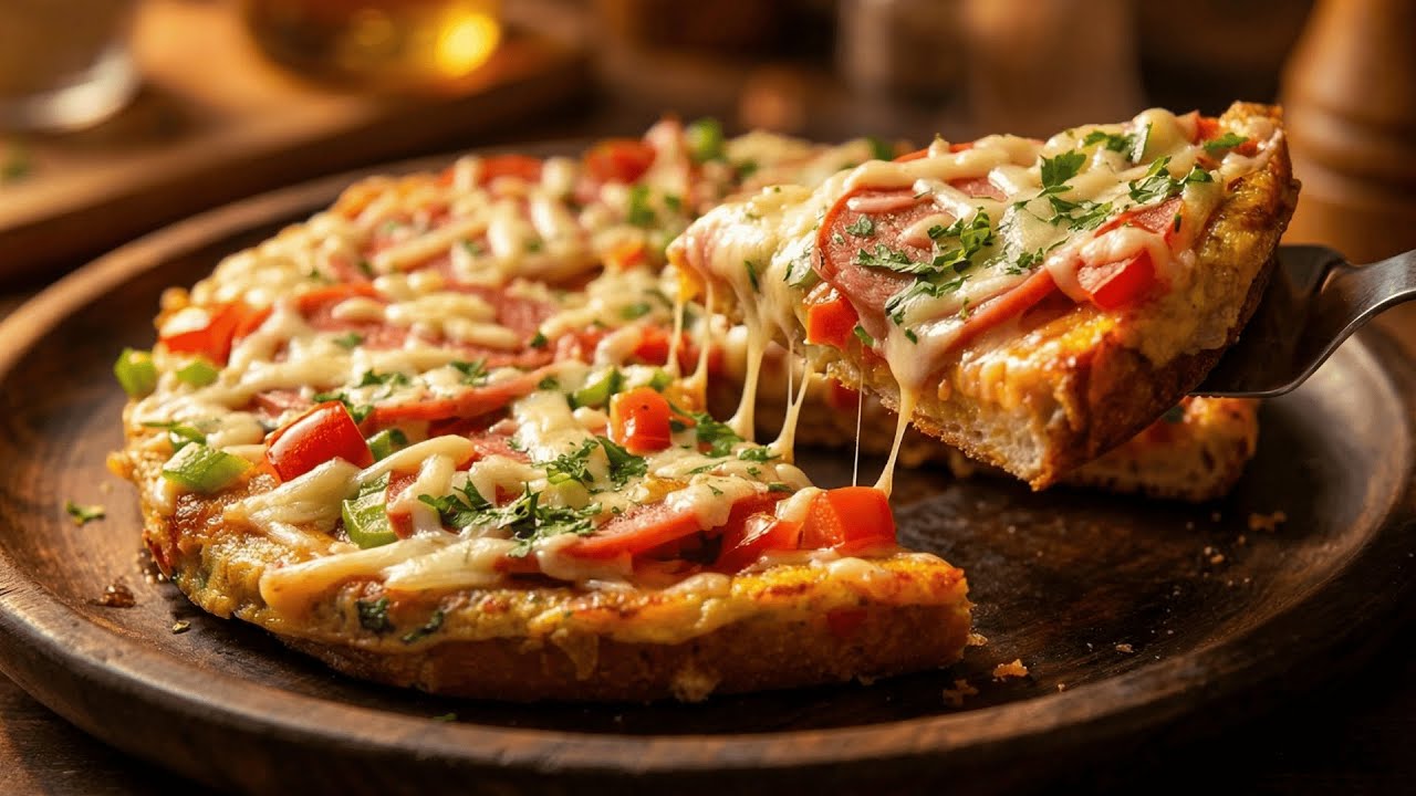 Have Eggs and Bread? Make this delicious Pan Pizza in minutes!