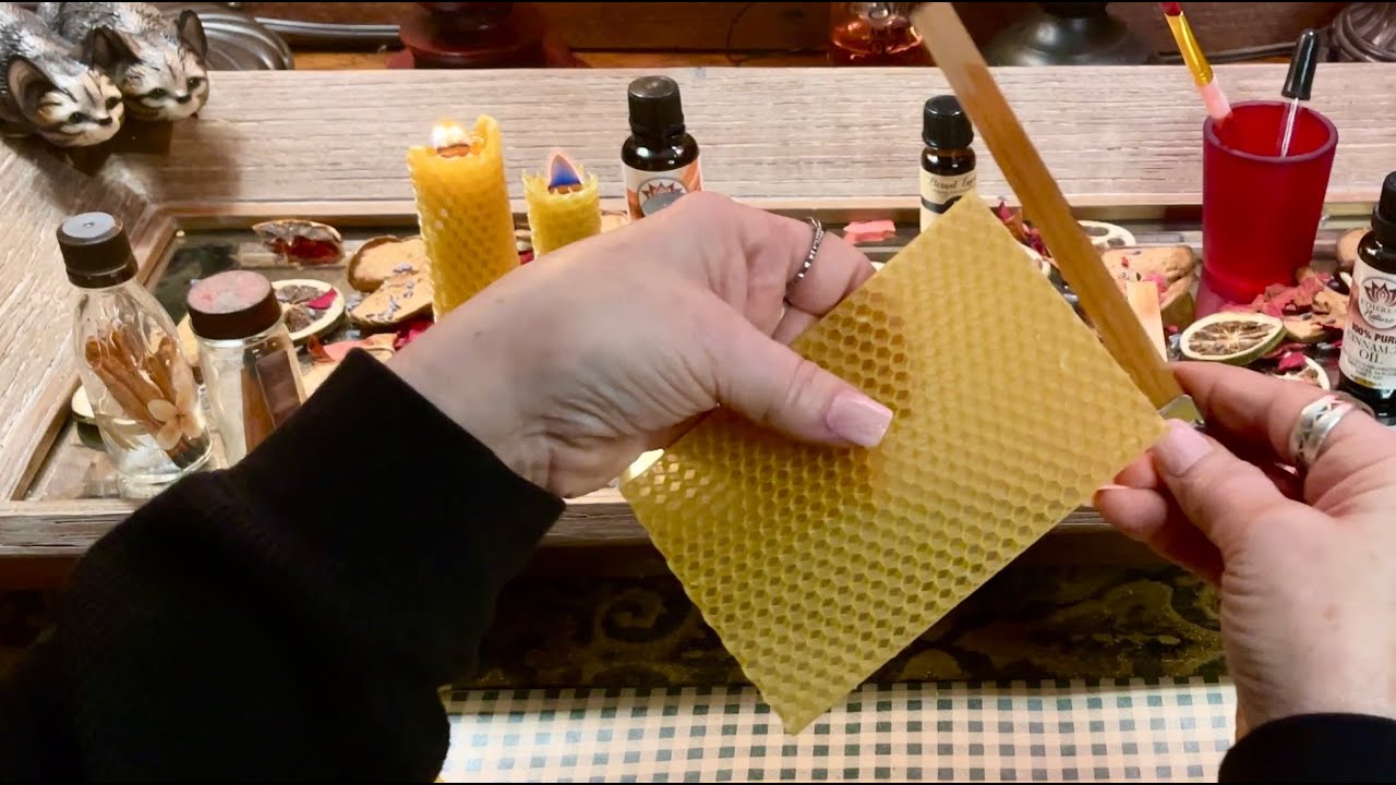 Beeswax & wood wick candle making experiment! (No talking version) Don't try this at home! ASMR