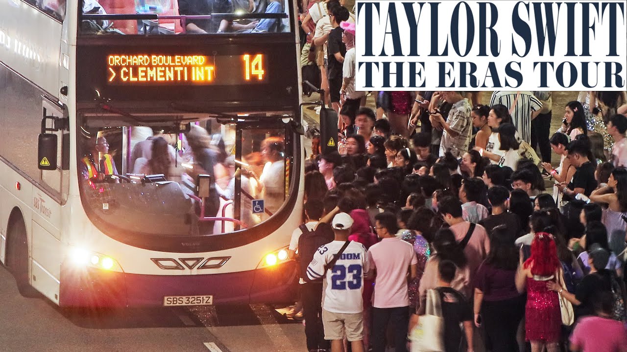 INTENSE bus crowd after Singapore Taylor Swift's Eras Tour concert at National Stadium