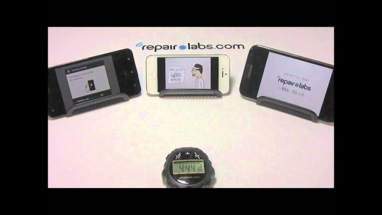 RepairLabs iPhone 5 vs Droid DNA vs Galaxy Note II Battery Life Test