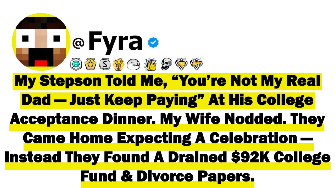 My Stepson Told Me, “You’re Not My Real Dad—Just Keep Paying” At His College Acceptance Dinner. My..