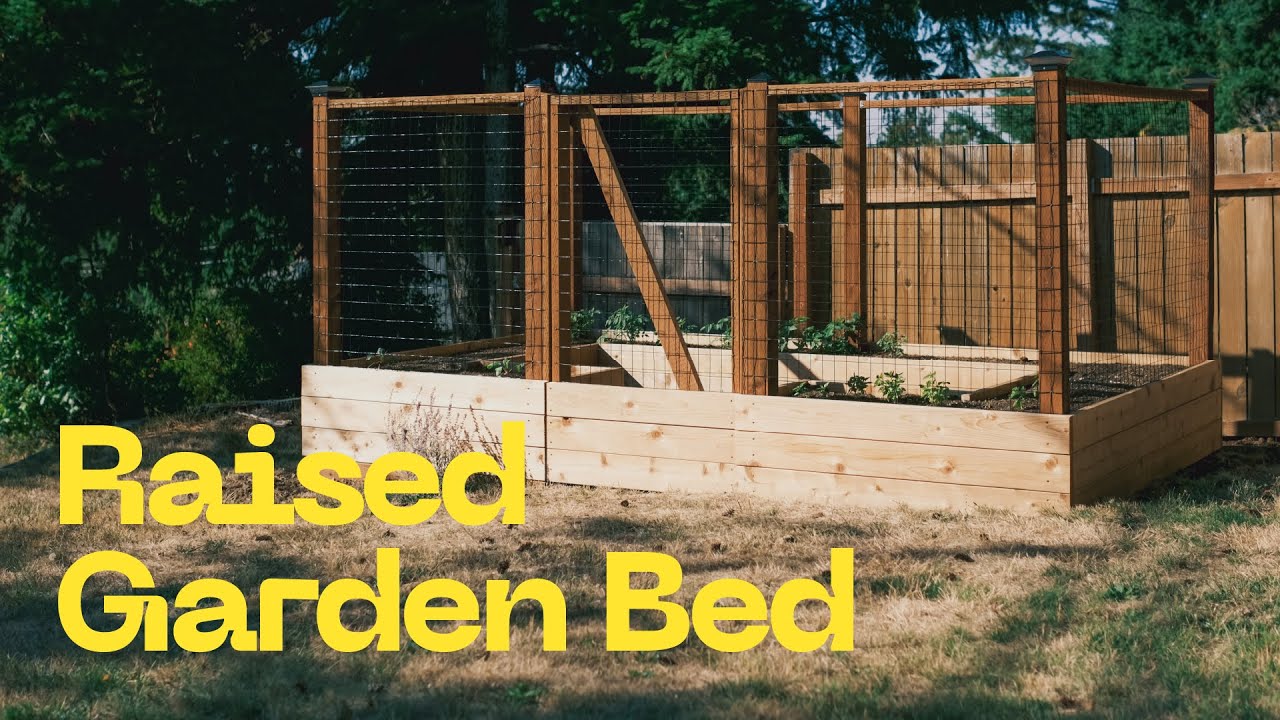DIY fenced-in raised garden bed (planter boxes)