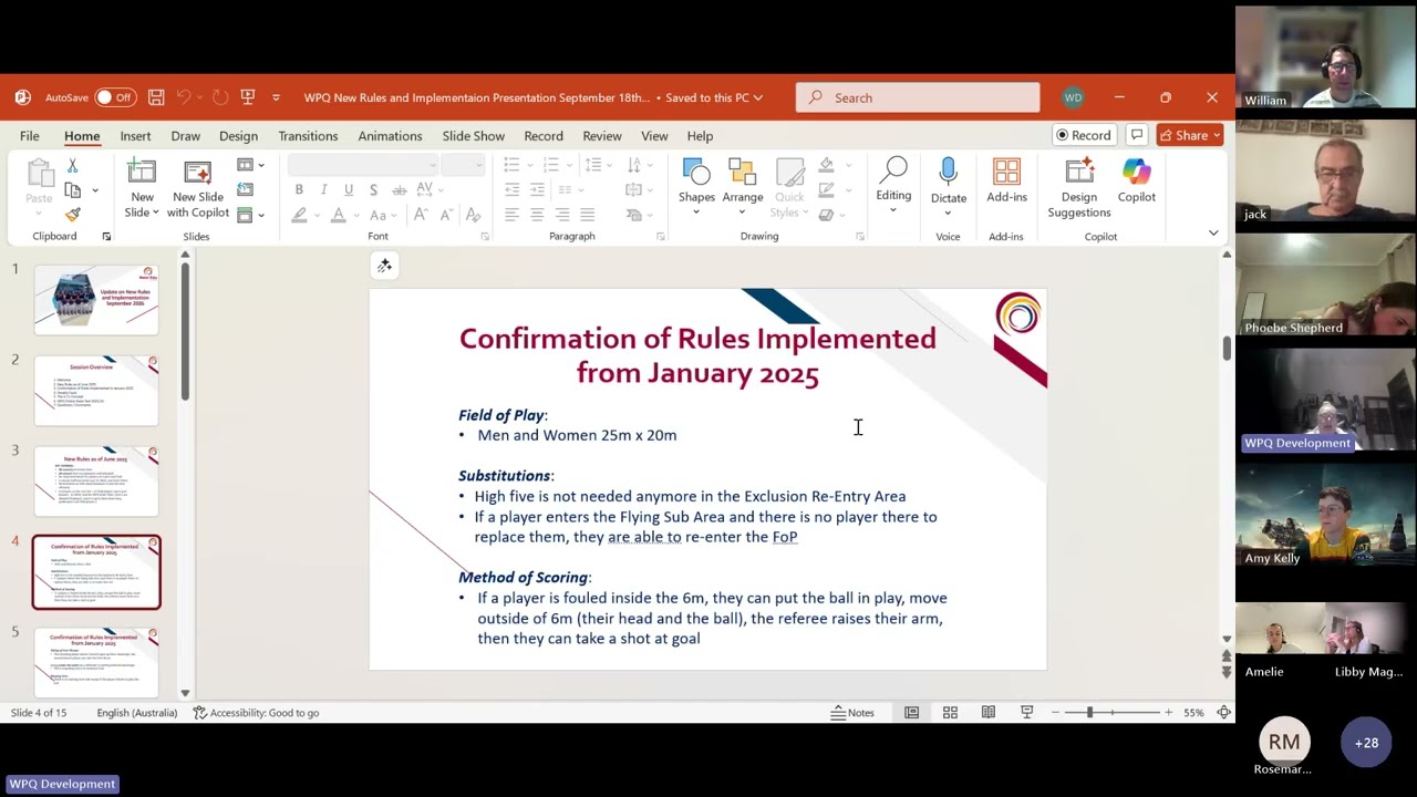 WPQ Referee Online Session 2 - Update on New Rules and Implementation September 18th 2025