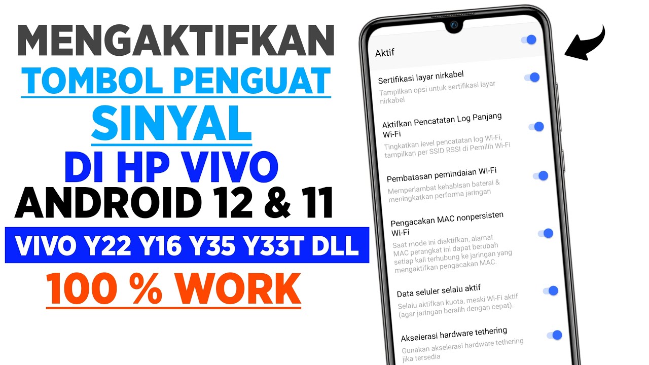 Auto Ngebut! Cara Mengaktifkan Penguat Sinyal Jaringan di VIVO Y22 Y16 Y35 Y53S Y33T dan ANDROID 12