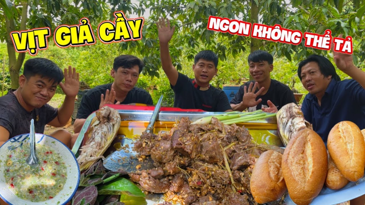 Món Vịt Giả Cầy Chấm Cơm Mẻ Với Bắp Chuối Non Ngon Không Thể Tả |TeamHoài PhongTV