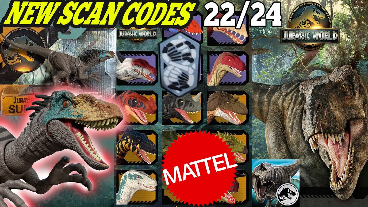 Jurassic World SURVIVAL 2026 MATTEL Scan Codes All Dinosaur UPDATE 22/24 SENSORY DAMAGE VELOCIRAPTOR