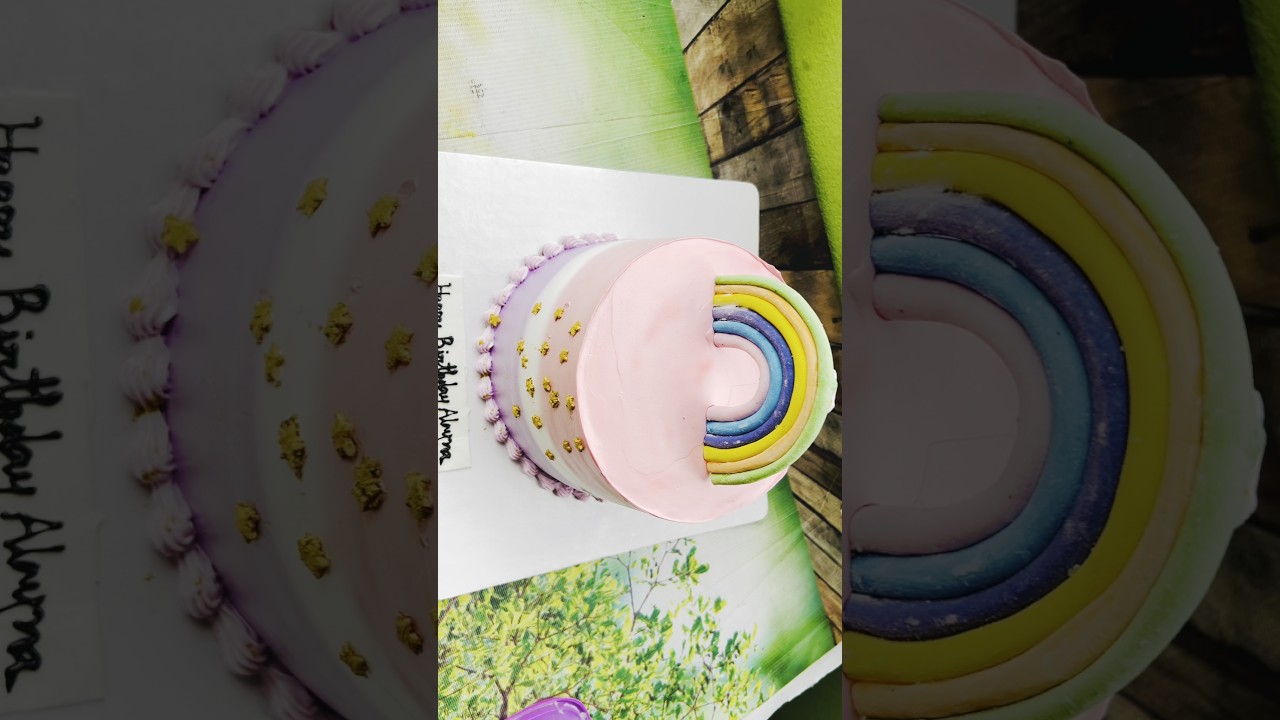 rainbow theme cake #birtdaycelebration #cakedecorating #cake #foryou