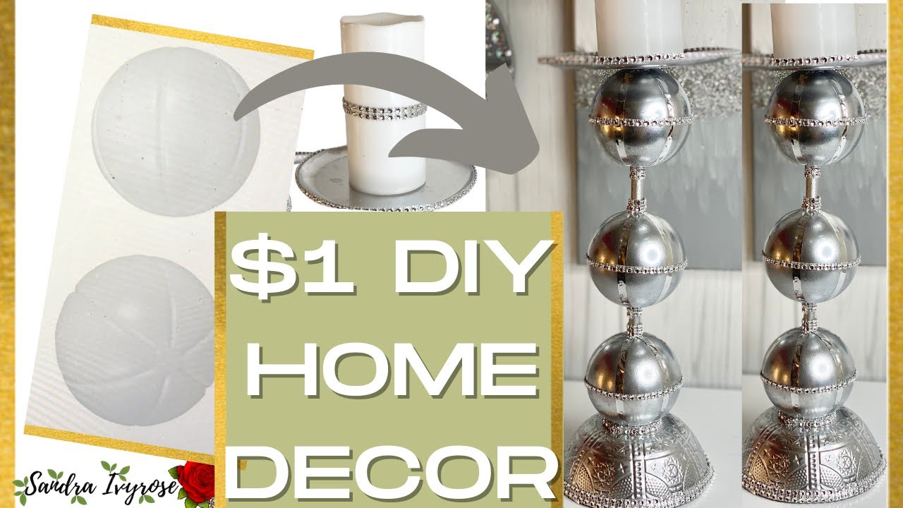 How to make a Glam CANDLE HOLDER using Dollar Tree baseball 