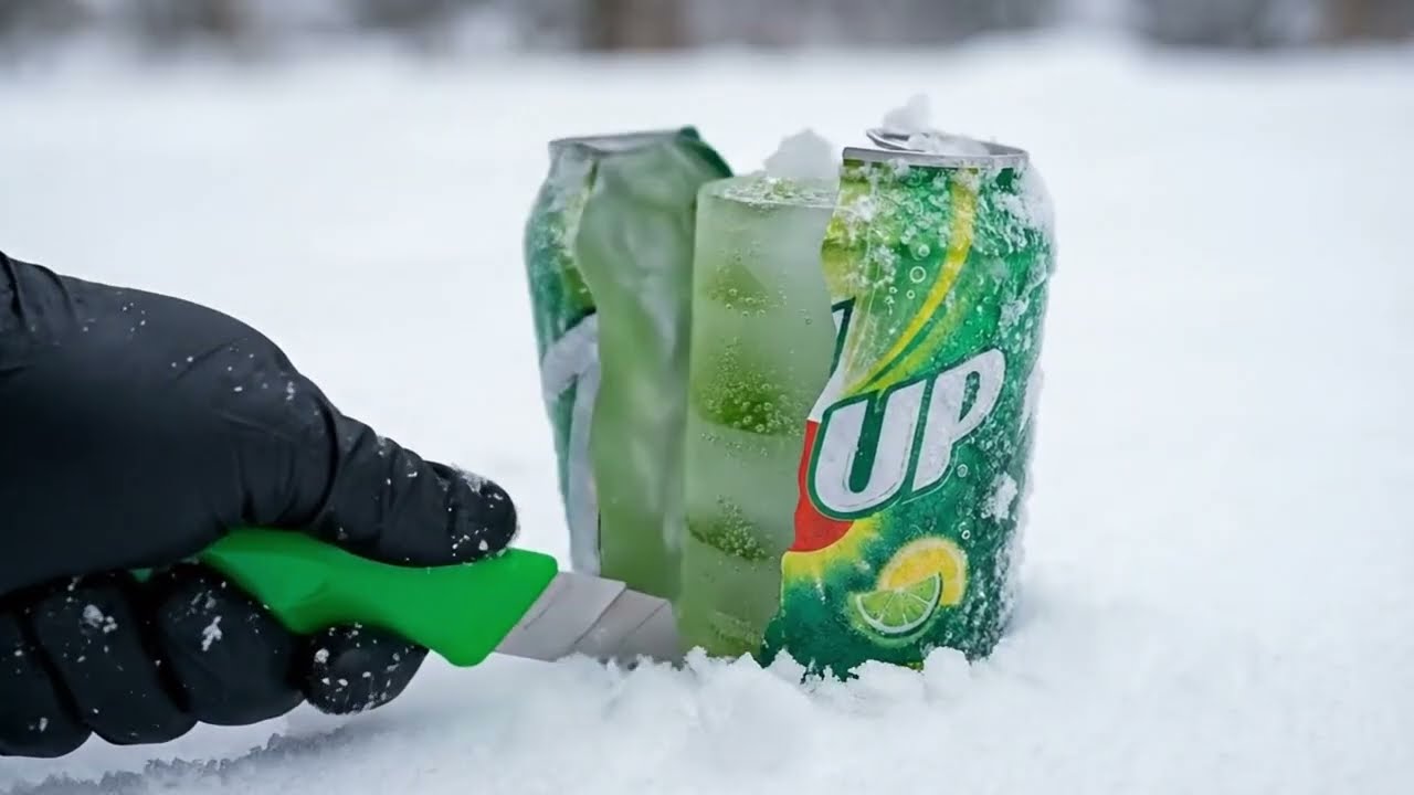 Ultimate Satisfying Frozen Can Cuts in Snow ASMR and Campfire Ambience (20 Min)