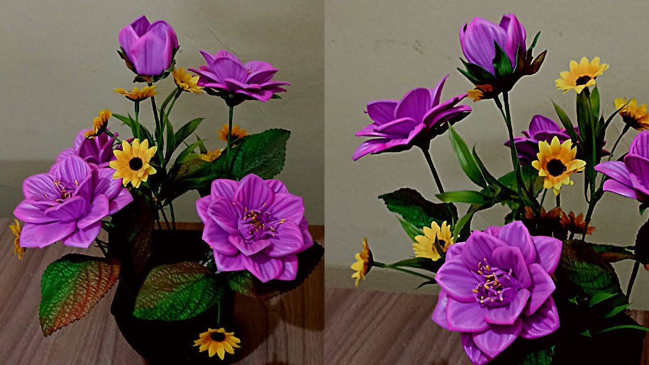 Flor amendoeira  de E.V.A prática e fácil.