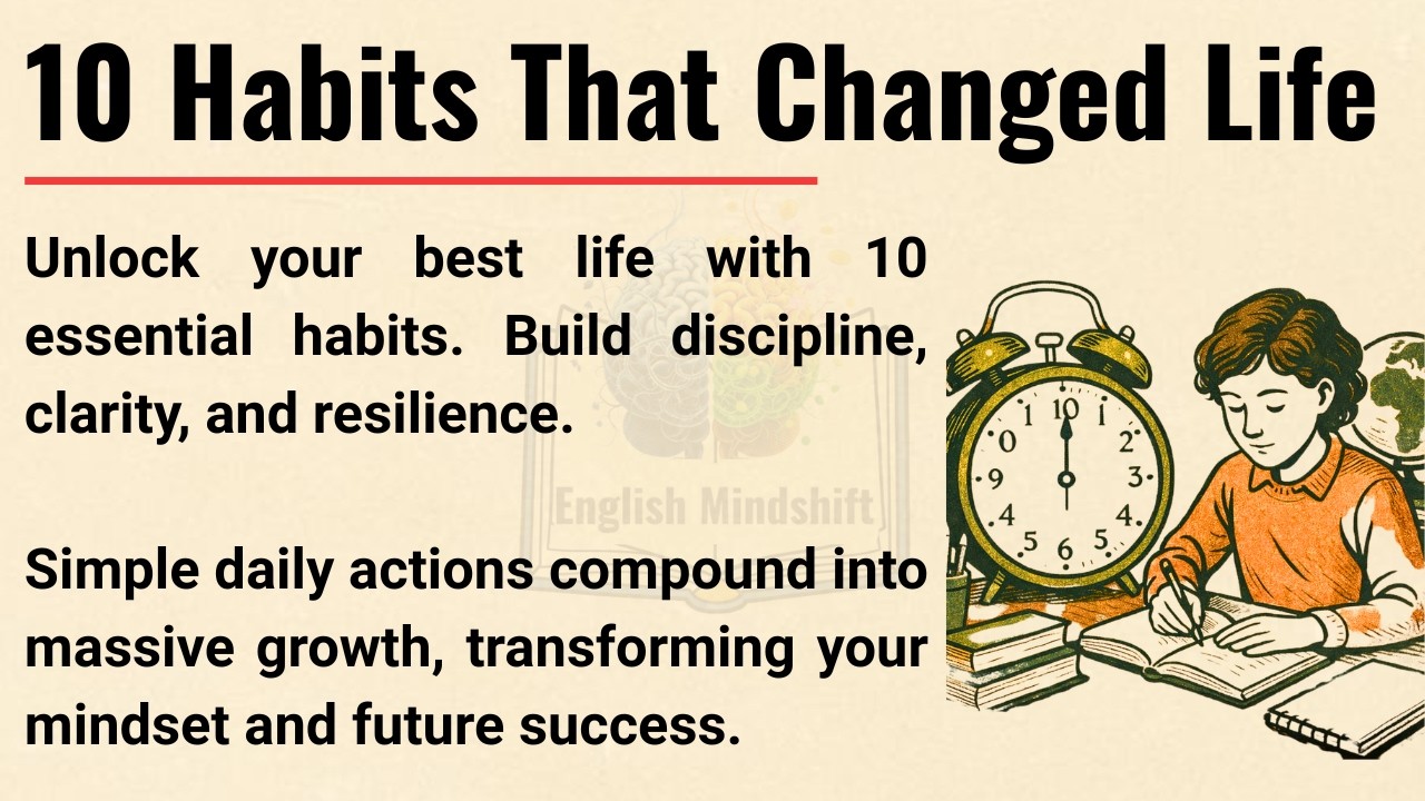 10 Habits That Transformed My Life || English Mindset Tips 🔥 || Improve Your English Fluency ✅
