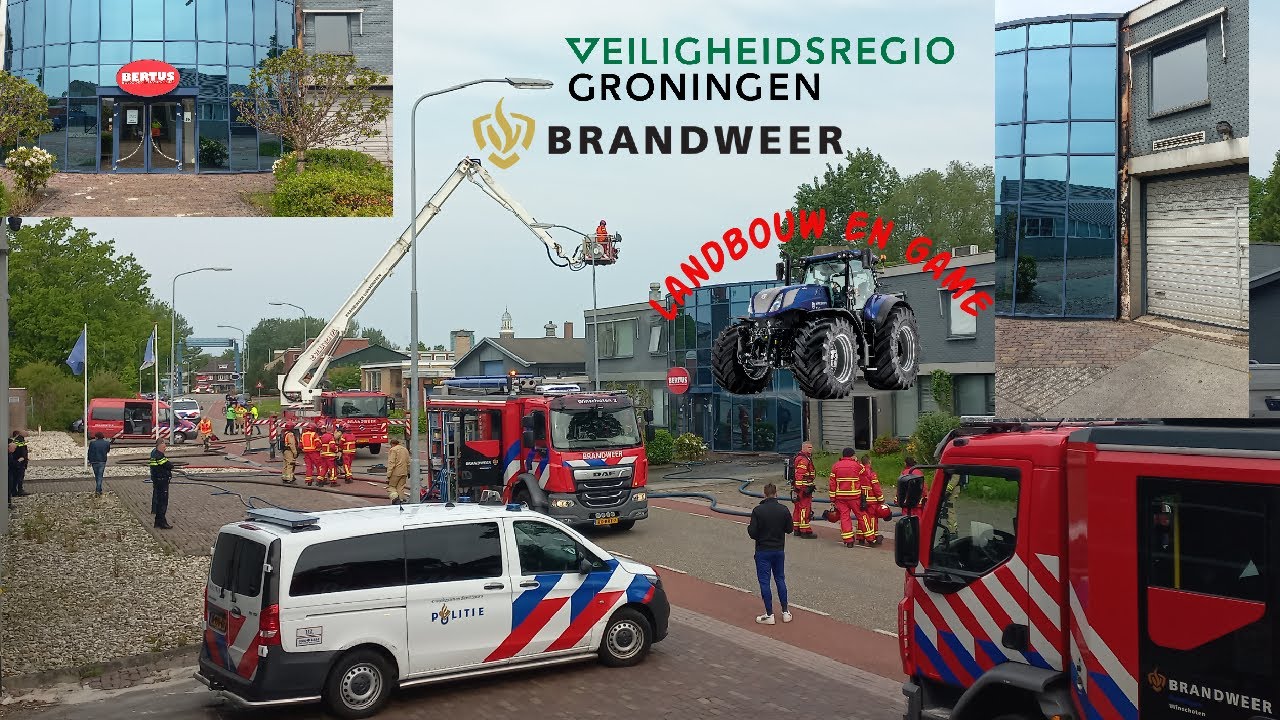 Brandweer rukt massaal uit voor brand  Bertus ten Hoor Textiel grote brand Winschoten oostGroningen