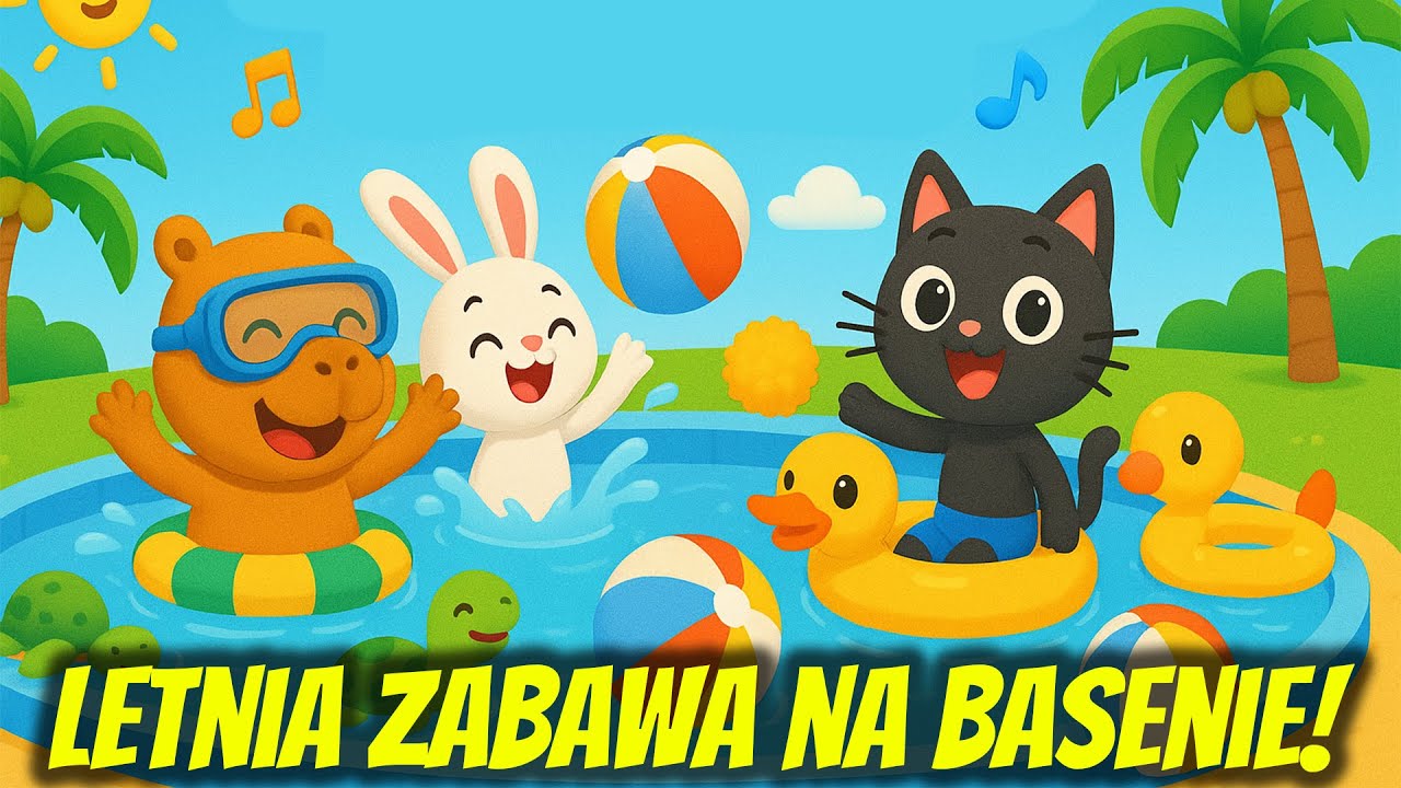 LETNIA ZABAWA NA BASENIE ☀️🤽🏻 WESOŁA PIOSENKA DLA DZIECI NA LATO - KOCIE MELODIE 😸🎶