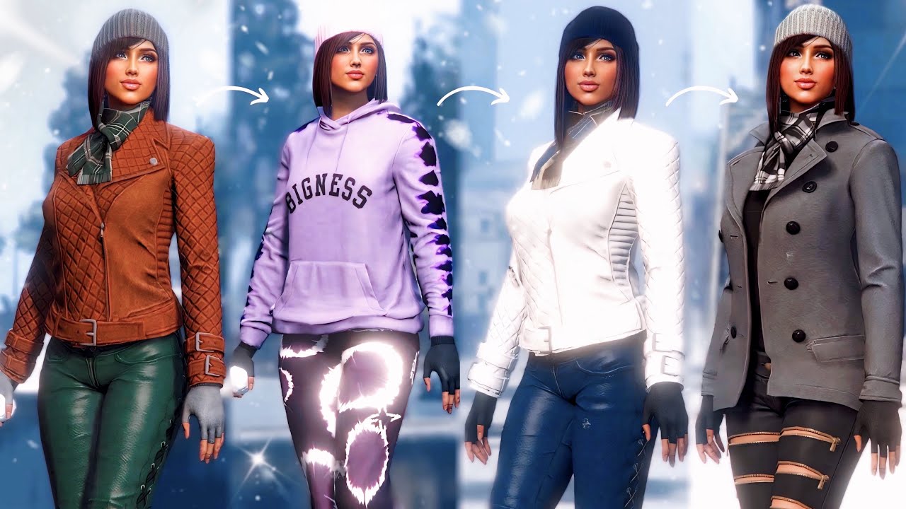 GTA Online l Easy & Cute Winter Female Outfits