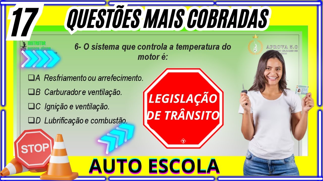 17 QUESTÕES ATUALIZADAS da prova do DETRAN, SIMULADO DO DETRAN 2025