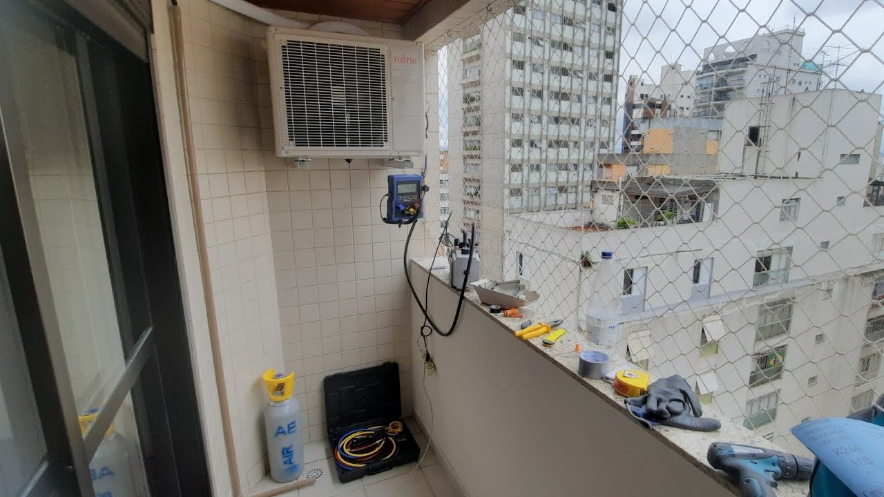 Instalação ar condicionado Split hi-wall Fujitsu 12.000btus inverter quente e fria