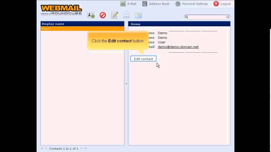 Roundcube - Managing contacts