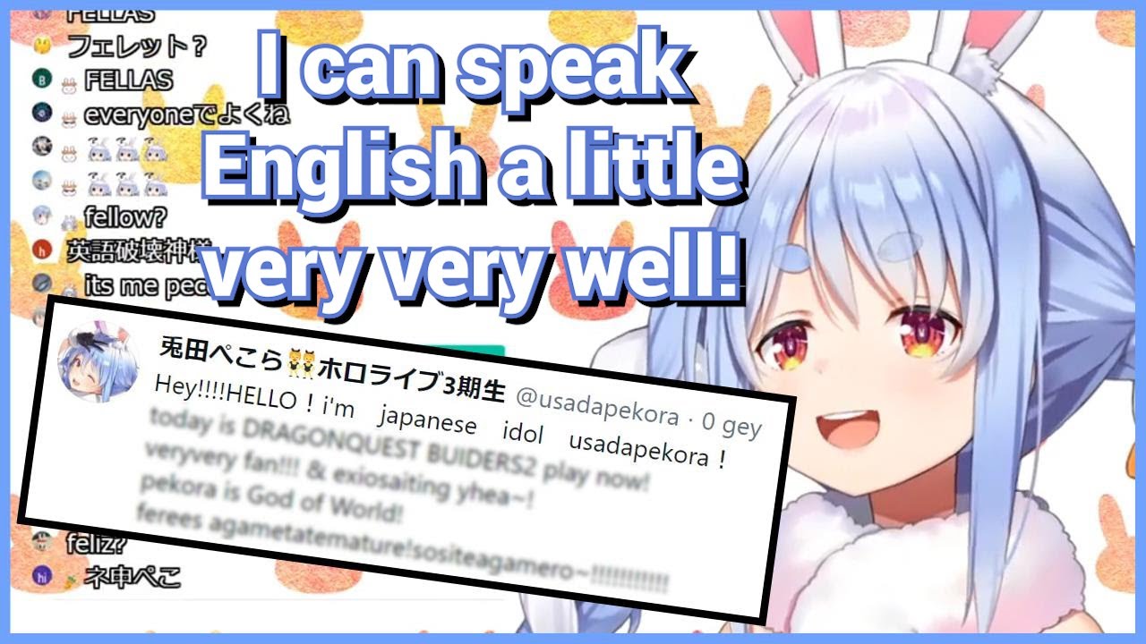 Pekora tweets & speaks in English; reflects on reddit and foreign memes