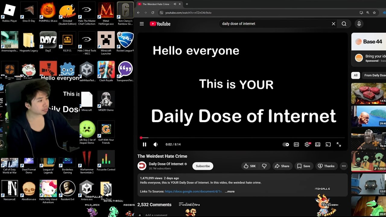 i react to daily dose of internet from last year