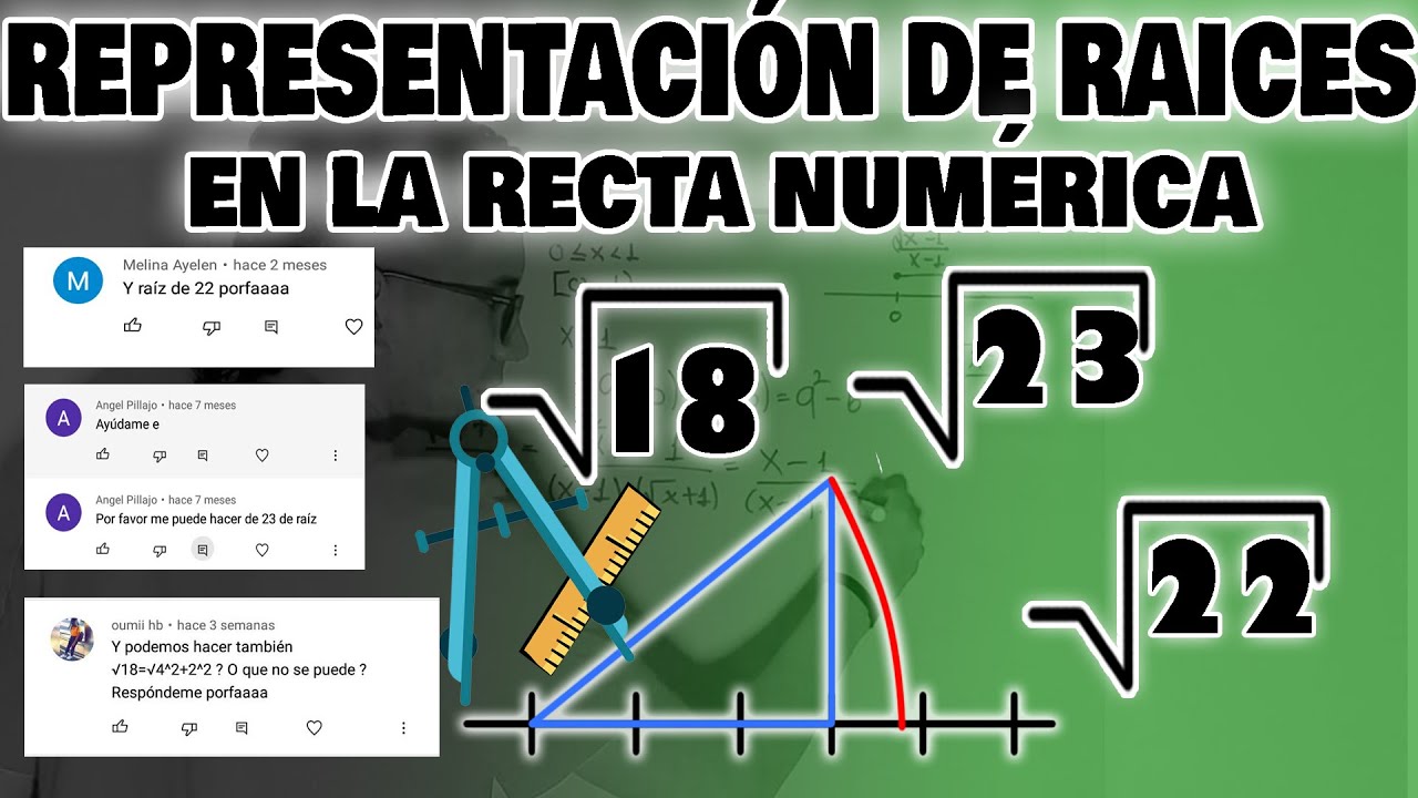 Representación de RAÍCES CUADRADAS  en la recta numérica ( Raíz de 22 y  raíz 23) Fácil de entender
