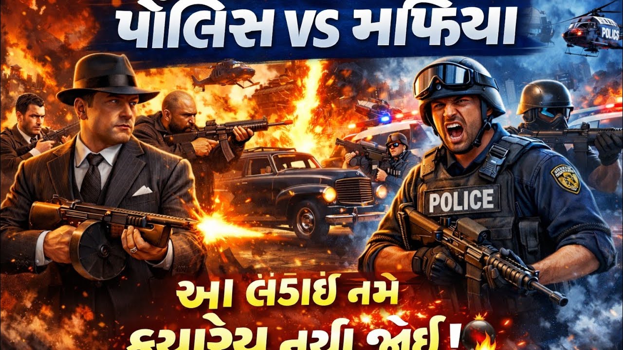 Mafia vs police 🚓 in GTA V GUJARATI 🍃 language gaming video પોલીસ Vs માફિયા 