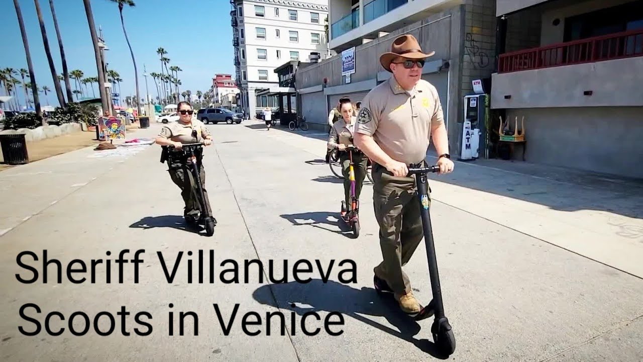 Los Angeles Sheriff Villanueva Scoots Around Venice Homeless Encampment To Check Progress