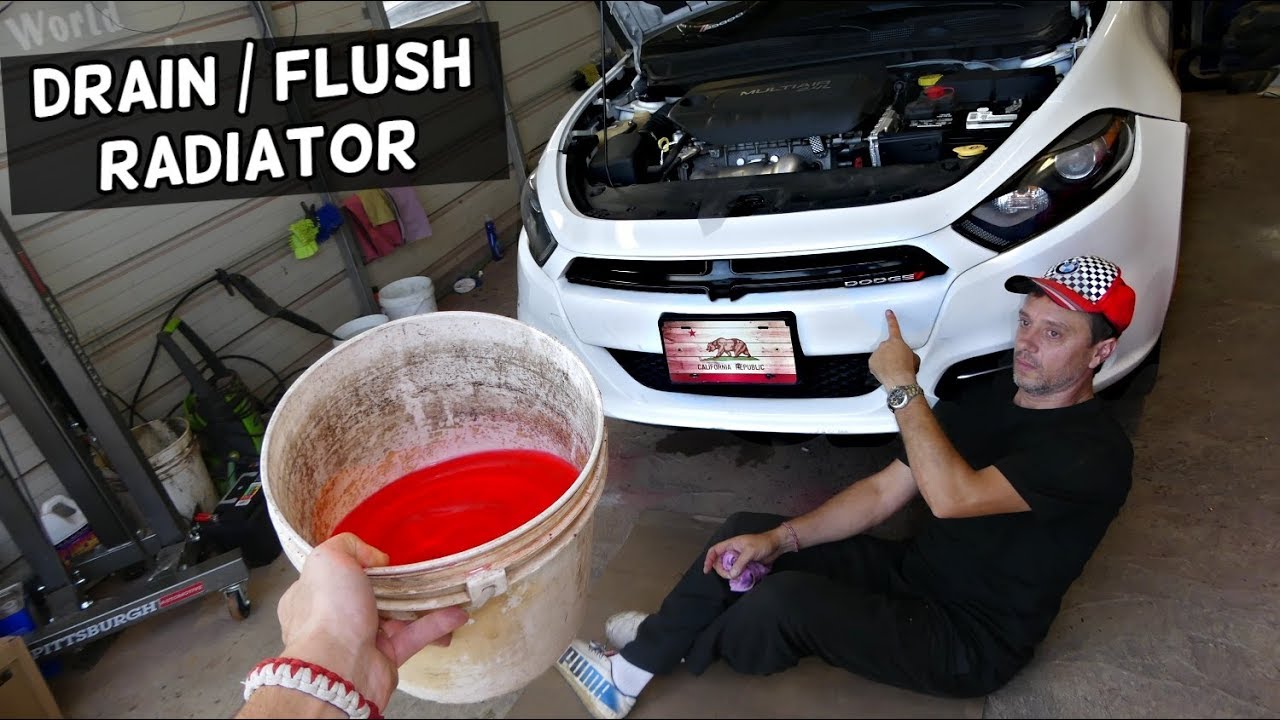 HOW TO DRAIN ENGINE COOLANT ON DODGE DART. FLUSH RADIATOR