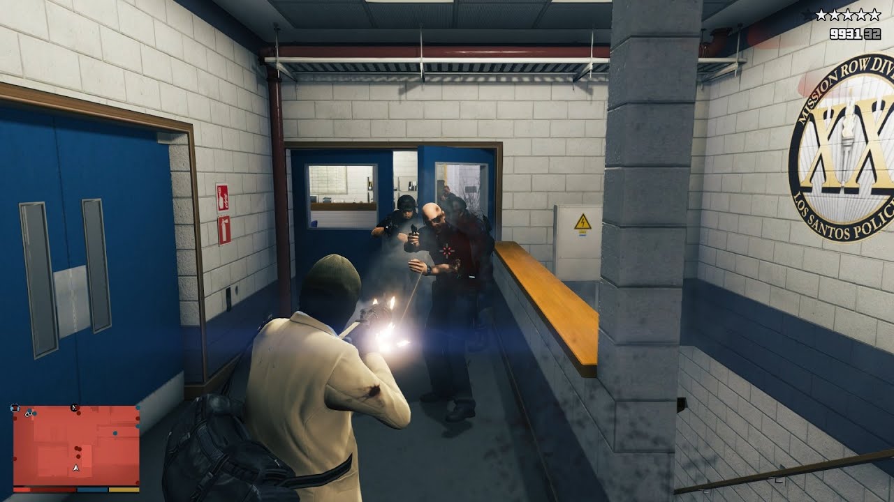 GTA V Police Station Raid Heist + 10 Star Police Chase Escape(RDE 4.0.3)