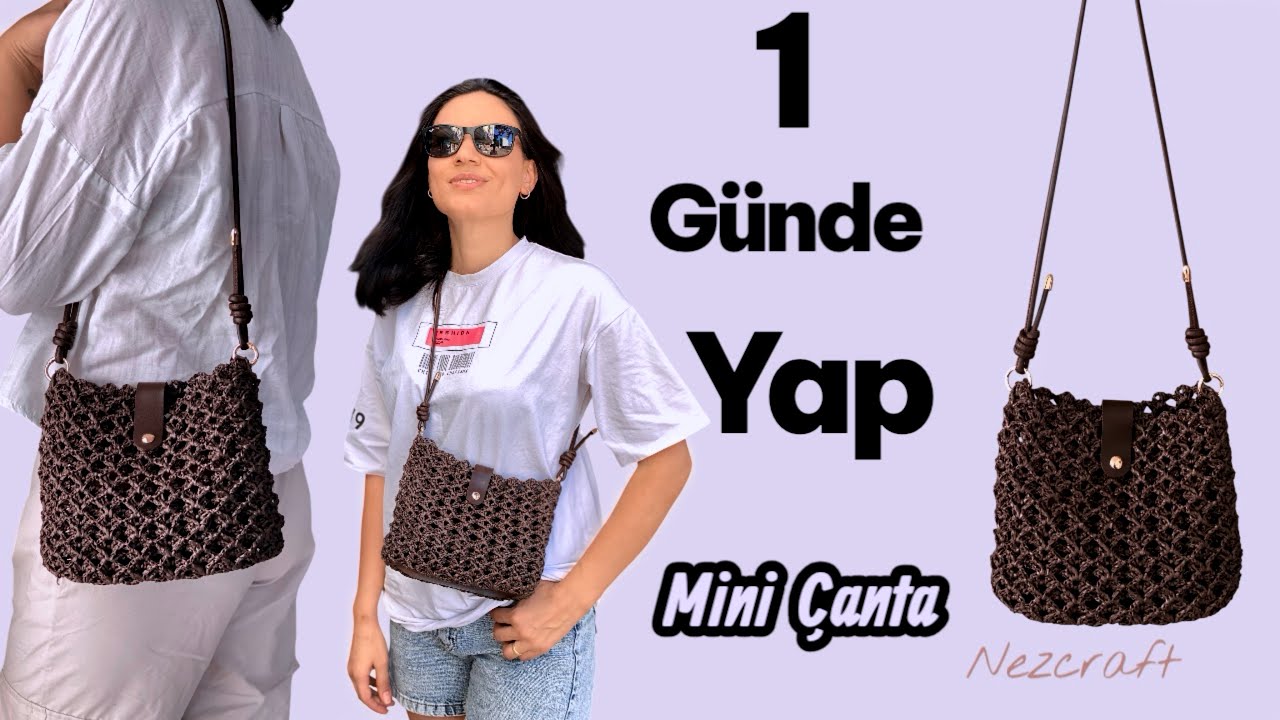 1 Günde Kolay Mini Çanta Yapımı | Tığ İşi Yazlık Çanta Modeli