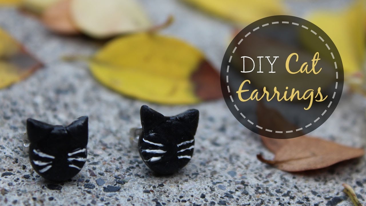 How To Make Cat Earrings {Polymer Clay} 🐱