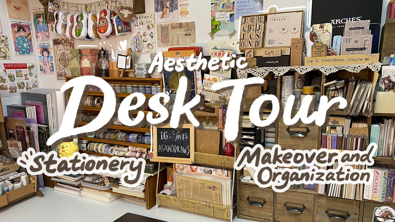 Desk Tour + Stationery organization makeover | ASMR Studio Vlog | Eng Sub | ASAKO麻籽
