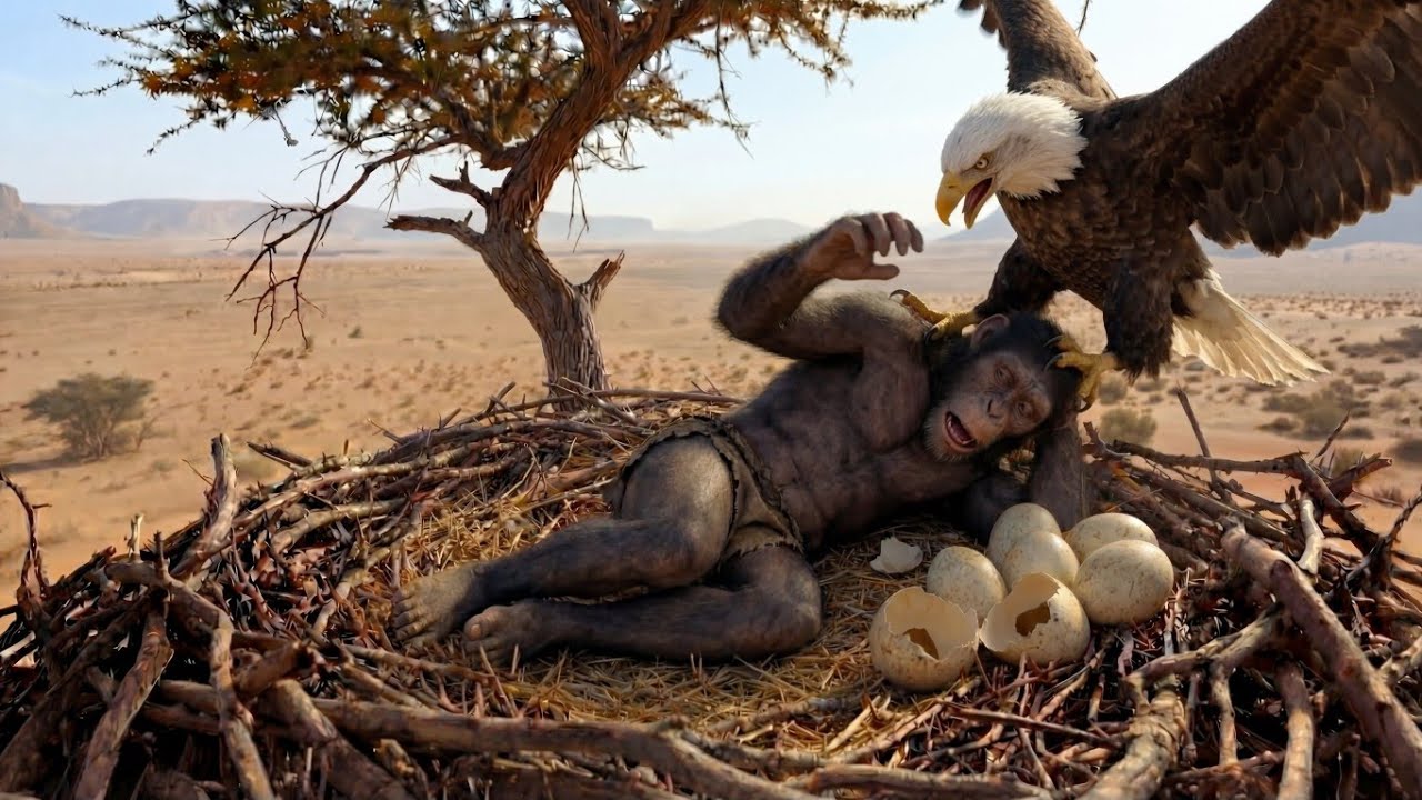 Life Before 4.7  Millions Years  ago:  Do the eagle take revenge from human ? #fyp #viral #trending 