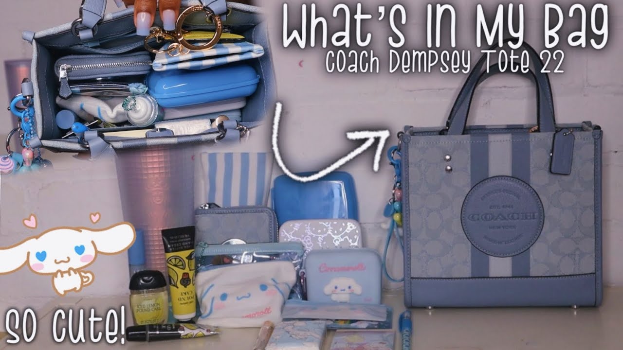 🩷 What’s In My Bag - Coach Dempsey Tote “￼22 Signature Jaquard