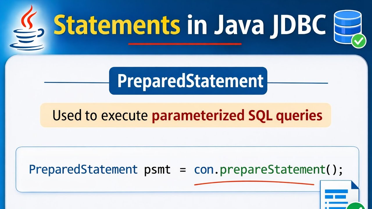 Java JDBC || prepared statement.