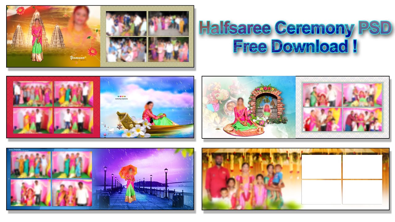 Half Saree Ceremony PSD Free Download | Oni Function PSD | Sudha Studios #halfsareedesigns