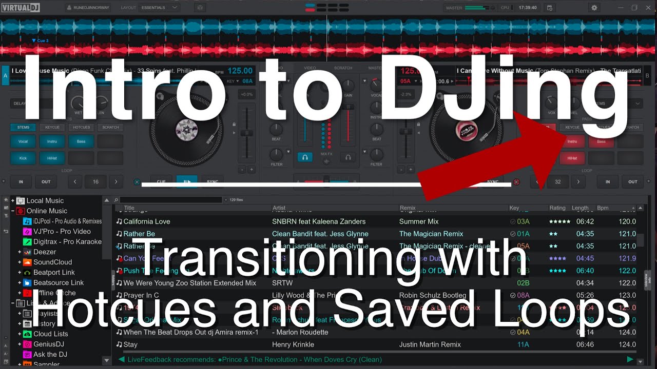 Intro to DJing - Transitions with Saved Loops and Hotcues
