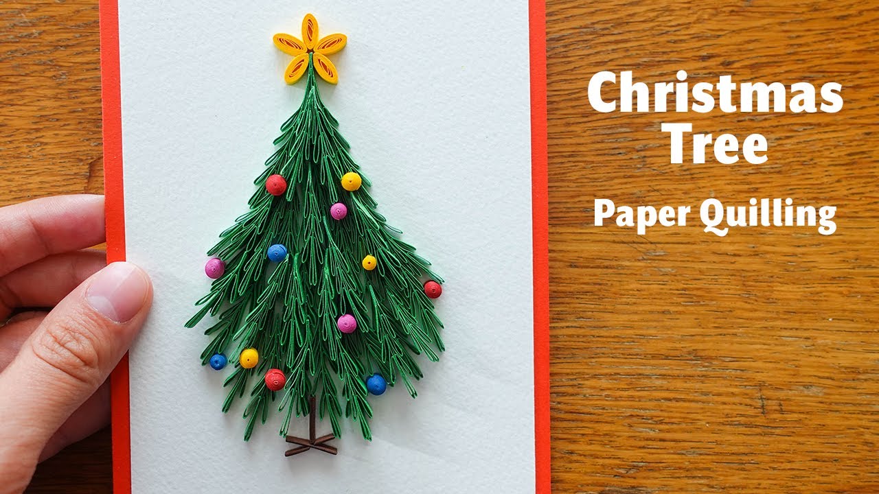 🎄DIY Christmas Tree Card ✨ How to make paper quilling crafts