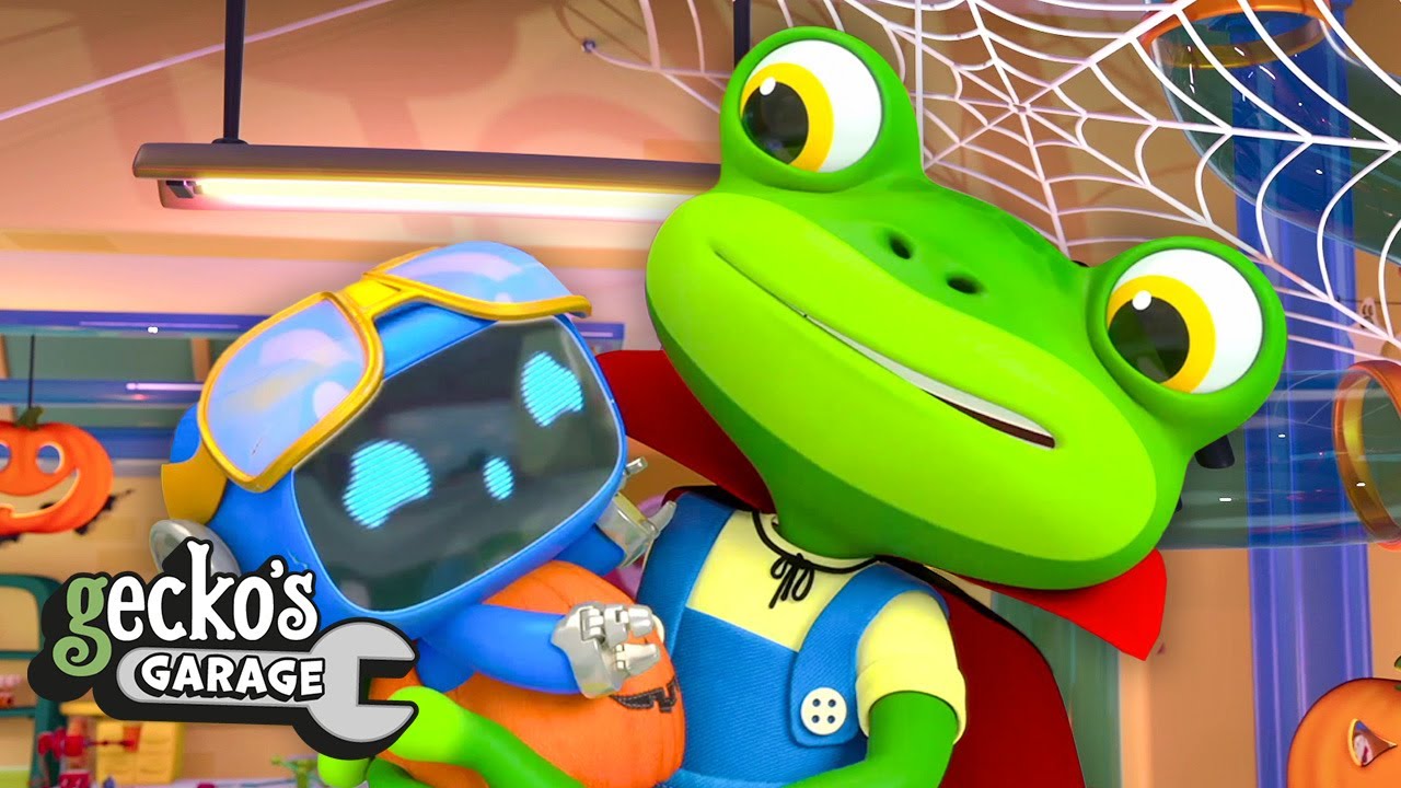 Griezelig Halloween in de garage | Gecko's Garage | Moonbug Kids Nederlands - Kindertekenfilms