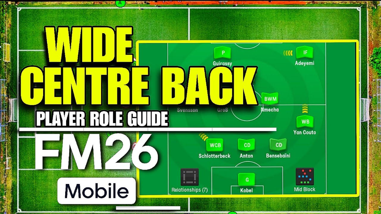 Руководство по выбору центрального защитника на фланге в FM26 Mobile | Football Manager 26 Mobile