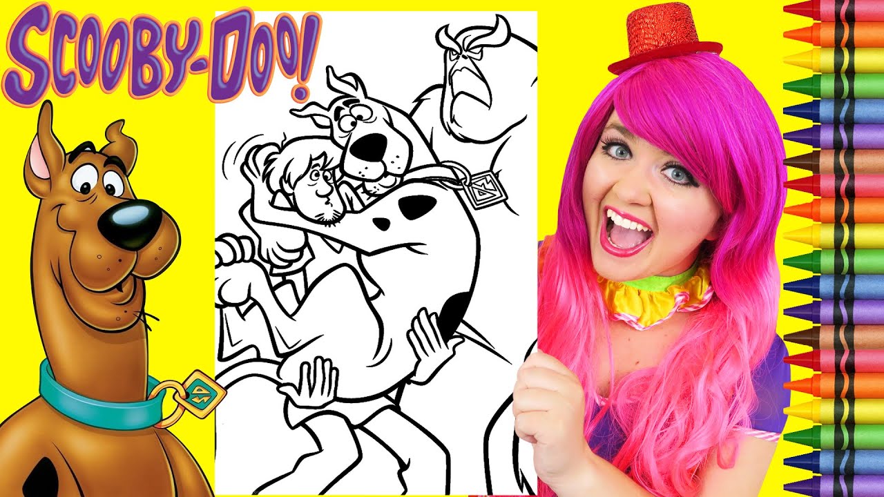 Coloring Scooby Doo, Shaggy & Monster GIANT Coloring Page Crayola Crayons | KiMMi THE CLOWN