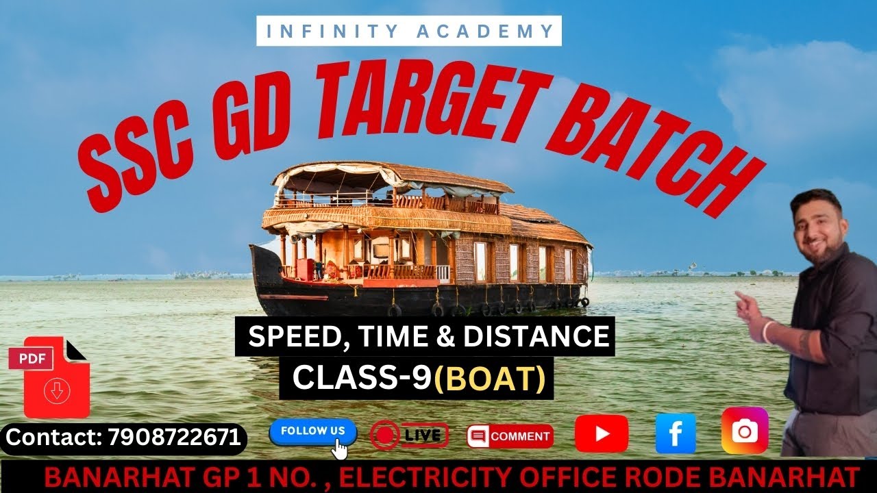 📚 SPEED, TIME & DISTANCE  CLASS  - 9 BOAT📚✔️ IMPORTANT COCEPT 📗| BY ASHISH SIR 👍🏼I INFINITY ACADEMY
